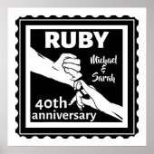 Poster anniversaire du mariage de Ruby, main dans la main (Devant)
