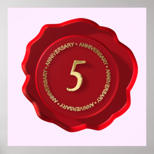 Poster Anniversaire du sceau de cire rouge