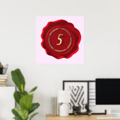 Poster Anniversaire du sceau de cire rouge (Bureau à domicile)