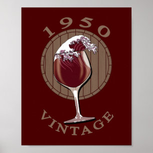 Poster Anniversaire du vin - 1950 Vintage