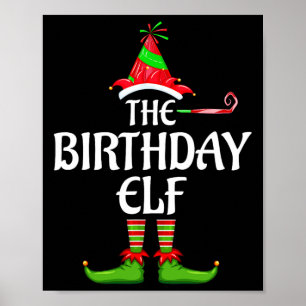 Poster Anniversaire Elf Matching Famille Groupe Noël