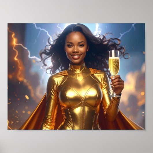 Poster Anniversaire et anniversaire Superhero Félicitatio (Devant)