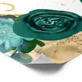 Poster Anniversaire Fête Brown Cheveux Princesse Turquois (Coin)