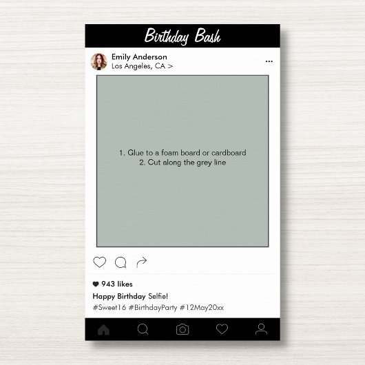 Poster Anniversaire Fête Prop Photo Booth Décor