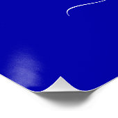 Poster Anniversaire fête royal bleu gouttes nom de la pho (Coin)