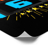 Poster Anniversaire Garçon Niveau 6 Jeu vidéo déverrouill (Coin)