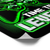 Poster Anniversaire Garçon Temps De Niveau Up Video Jeu A (Coin)