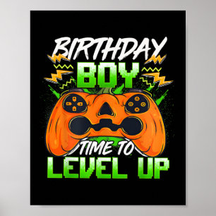 Poster Anniversaire Garçon Temps De Niveau Up Video Jeu A