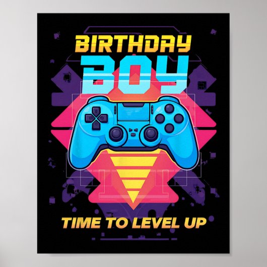 Poster Anniversaire Garçon Temps Pour Augmenter Le Jeu Vi (Devant)
