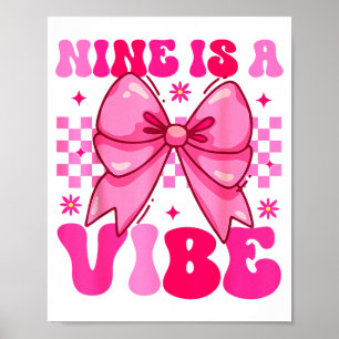 Poster Anniversaire Groovy Neuf Est Une Vibe Filles Adole