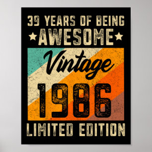 Poster &# Anniversaire Hommes &# Années Femmes âgées 19