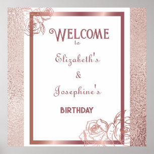 Poster Anniversaire jumeau double adulte en bronze