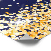 Poster Anniversaire marine bleu or photo bienvenue (Coin)