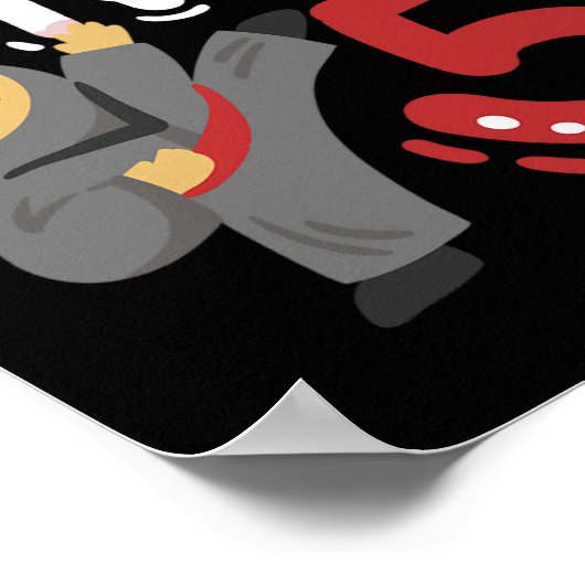 Poster Anniversaire Ninja 5 ans Karate Enfants 5e anniver (Coin)