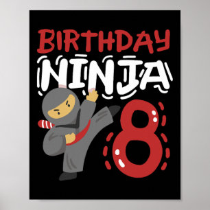 Poster Anniversaire Ninja 8 Anniversaire Karaté Enfants 8