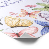 Poster Anniversaire Papillon Violet (Coin)