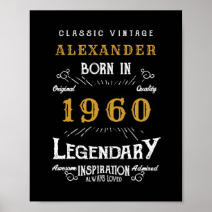 Poster Anniversaire personnalisé 1960 Ajouter Votre Nom L