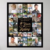 Poster Anniversaire Photo Collage ANNÉES DANS LA FABRICAT (Devant)