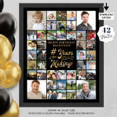 Poster Anniversaire Photo Collage ANNÉES DANS LA FABRICAT