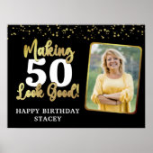 Poster Anniversaire Photo Making AGE Look Good Black Gold (Devant)