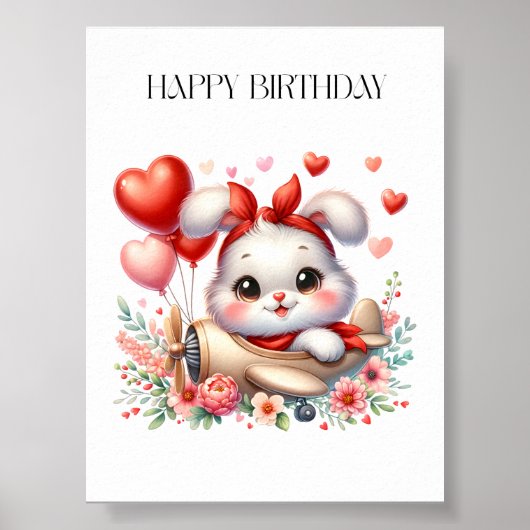 Poster Anniversaire Pilote Lapin (Devant)