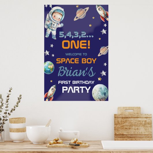 Poster Anniversaire premier astronaute espace extra-atmos (Cuisine)