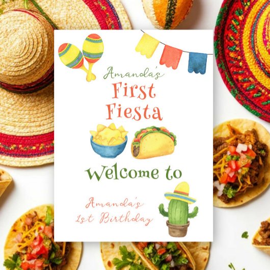 Poster Anniversaire premier de Fiesta Aquarelle