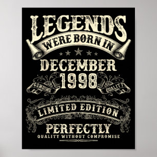 Poster Anniversaire rétro de 27 ans pour hommes nés le 1e