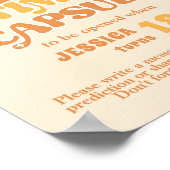 Poster Anniversaire Retro Super de capsule de temps bébé (Coin)