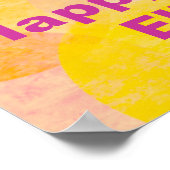 Poster Anniversaire rose et jaune (Coin)