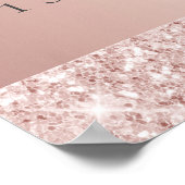 Poster Anniversaire rose or parties scintillant bienvenue (Coin)