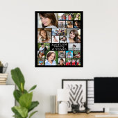 Poster Anniversaire Simple 21 Photo Collage personnalisé (Bureau à domicile)