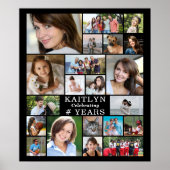 Poster Anniversaire Simple 21 Photo Collage personnalisé (Devant)