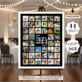 Poster Anniversaire Simple 44 Photo Collage Couleurs pers