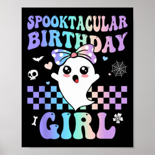 Poster Anniversaire Spooktaculaire mignon Fantôme Hallowe