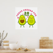 Poster Anniversaire trois applaudissements pour 20 ans (Cuisine)