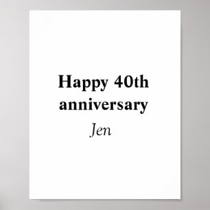 Poster Anniversaire votre nom texte image modifiable invi