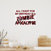 Poster Anniversaire Zombie Apocalypse (Cuisine)