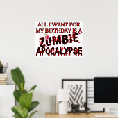 Poster Anniversaire Zombie Apocalypse (Bureau à domicile)