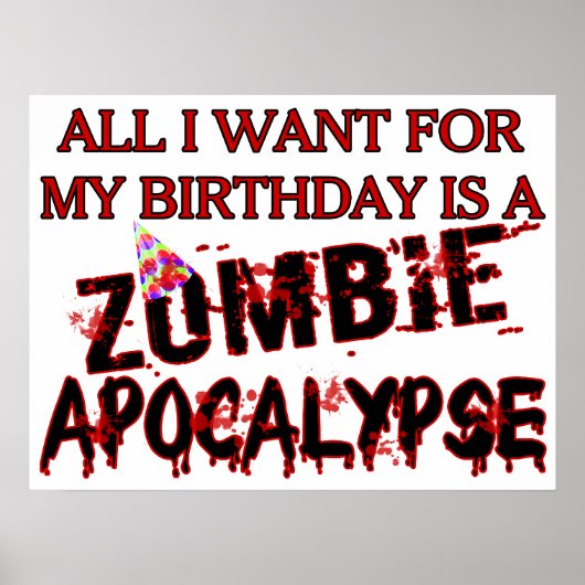 Poster Anniversaire Zombie Apocalypse (Devant)