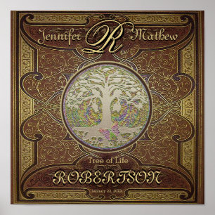 Poster Anniversary or Wedding Tree of Life