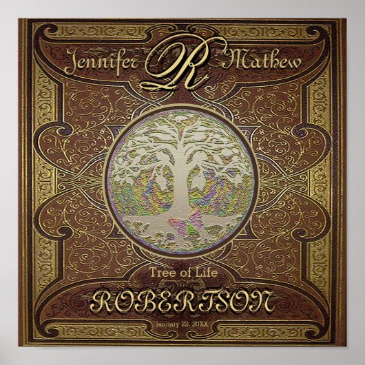 Poster Anniversary or Wedding Tree of Life (Devant)