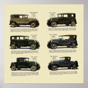Poster Annonce automobile 1928 vintage