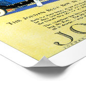 Poster Annonce automobile vintage bleue (Coin)