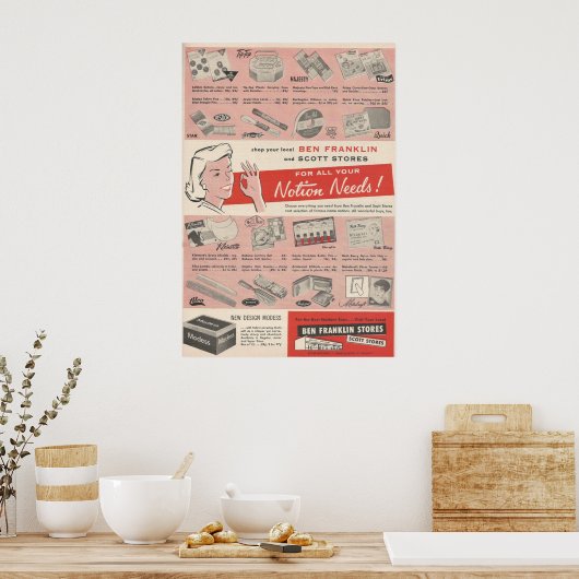 Poster Annonce Ben Franklin 1959 (Cuisine)