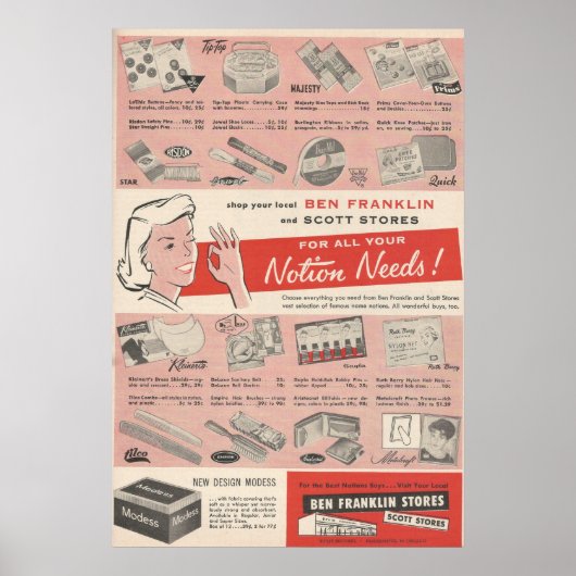 Poster Annonce Ben Franklin 1959 (Devant)