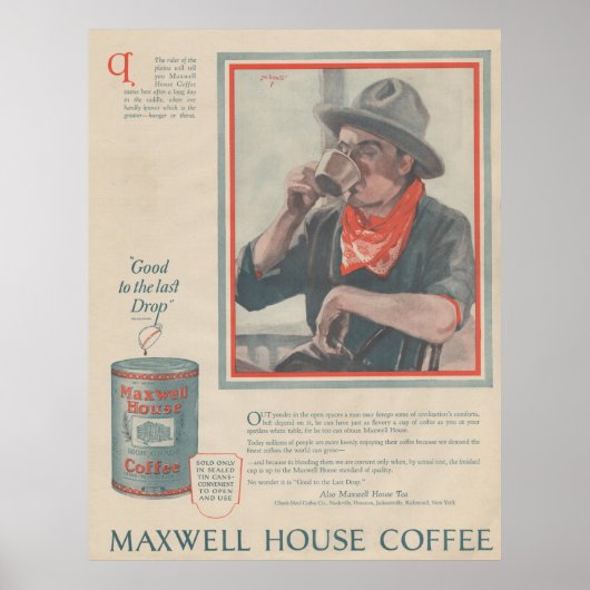 Poster Annonce café des années 1920 (Devant)