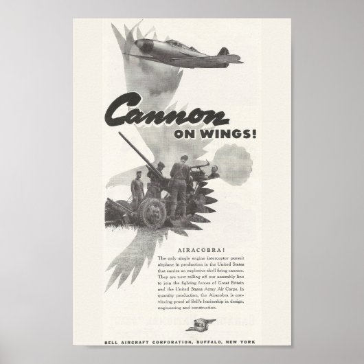 Poster Annonce d'avion Bell 1941 (Devant)