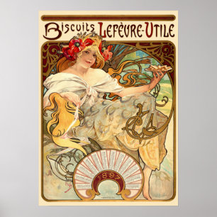 Poster Annonce de biscuits Art nouveau vintage par Alphon