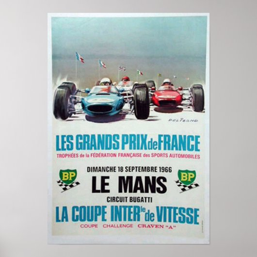 Poster Annonce de courses de lemans 1966 (Devant)
